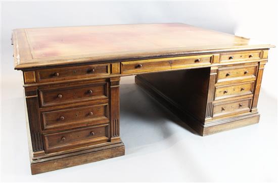 A large Victorian rosewood partners desk, W.6ft 6in. D.4ft 11in. H.2ft 6in.